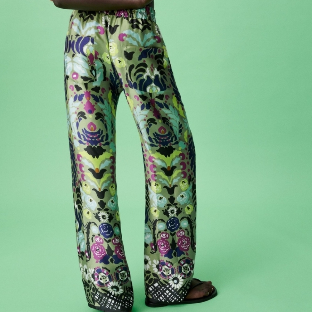 zara Printed pajama style Pants